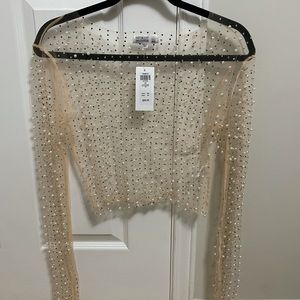 Honey Mesh Pearl Top Brand New